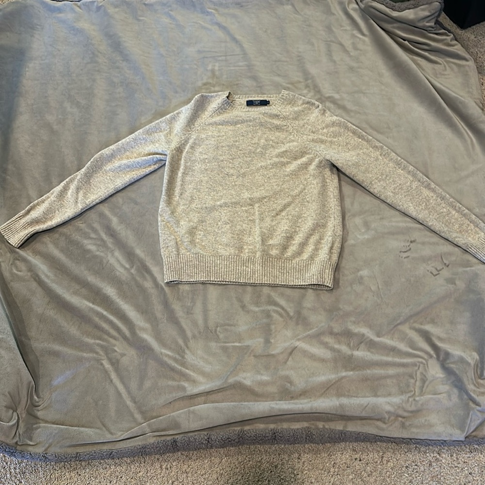 J. Crew 100% lambs wool sweater women’s size Large in Beige.